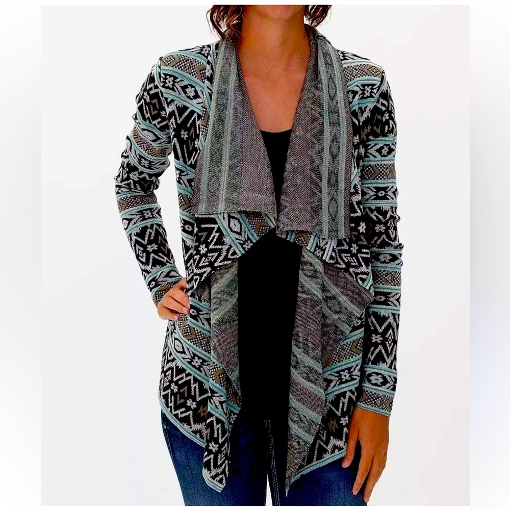 Billabong Black and Blue Patterned Cardigan